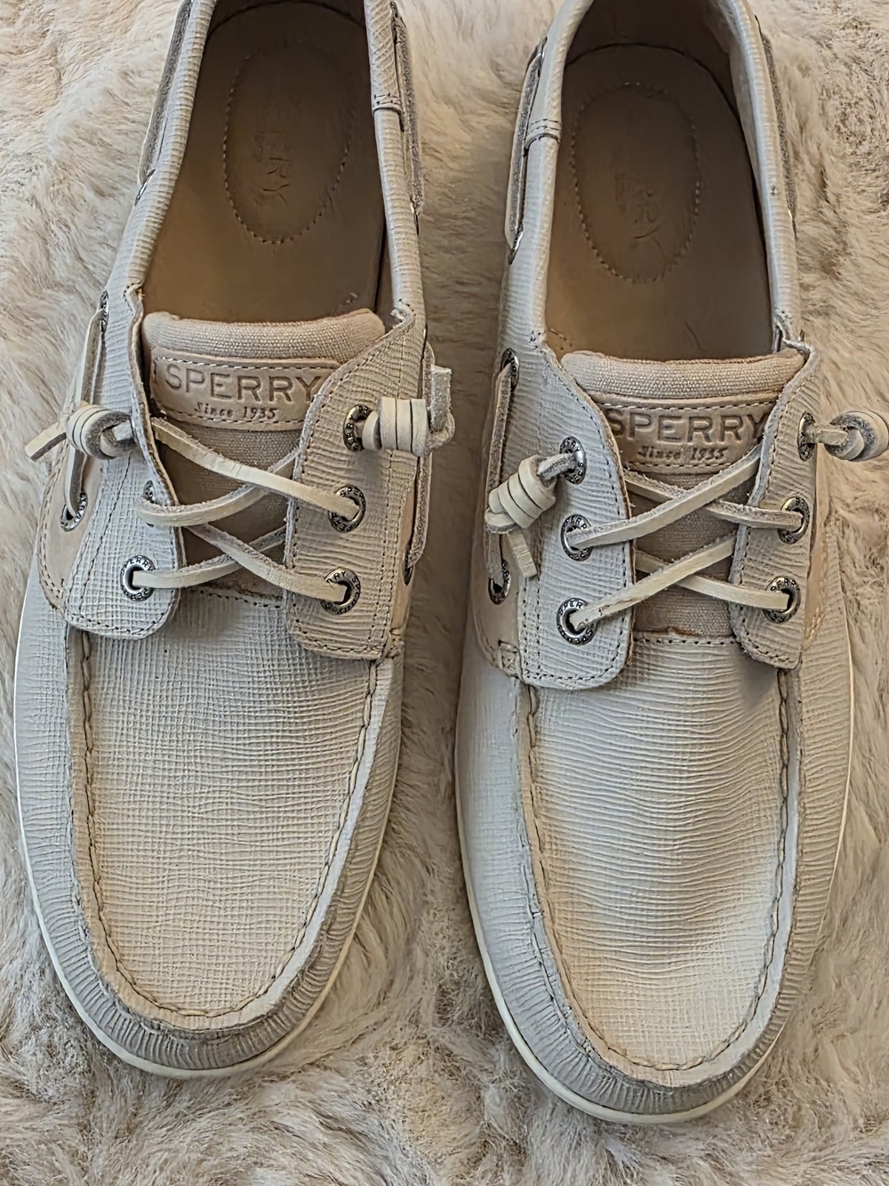 Sperry Men’s White Canvas Boat Shoes - Classic Deck Style